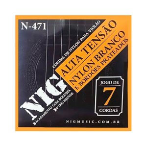 ENCORDOAMENTO VIOLAO N471 NYLON BRANCO 7 CORDAS BOLINHA NIG