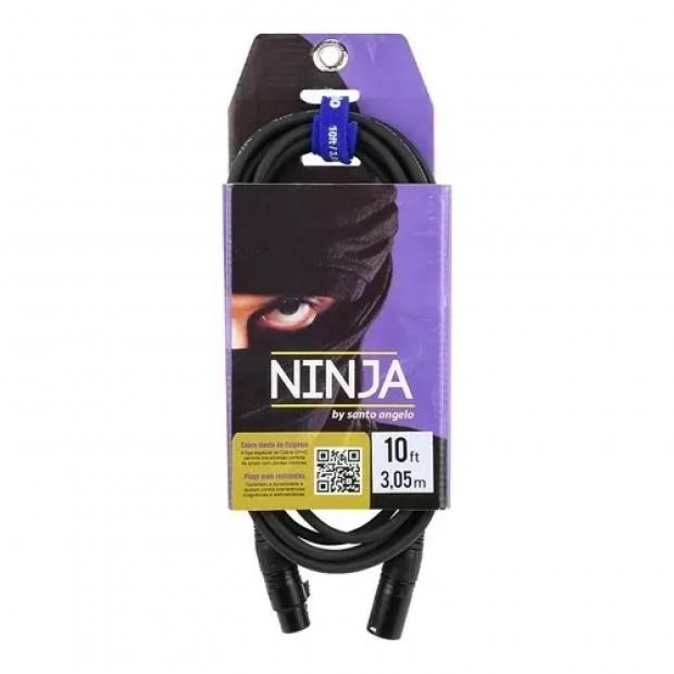 CABO MICROFONE NINJA 10FT 3.05 M (P10 - XLRM) SANTO ANGELO