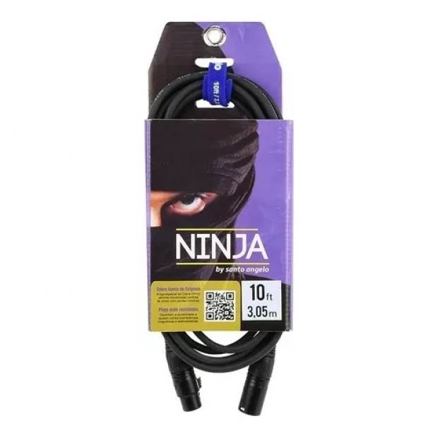 CABO MICROFONE NINJA 10FT 3,05 M (P10 - XLRM) SANTO ANGELO