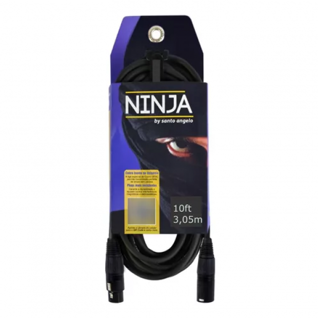 CABO MICROFONE NINJA 10FT 3,05 M (XLR - XLR) SANTO ANGELO