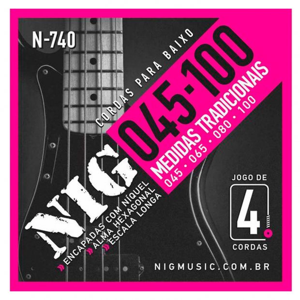 ENCORDOAMENTO CONTRABAIXO N740 045/100 4 CORDAS NIG