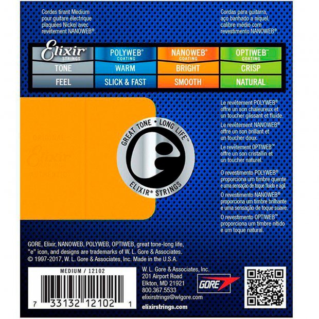 ENCORDOAMENTO GUITARRA 011 NANOWEB 12102 ELIXIR