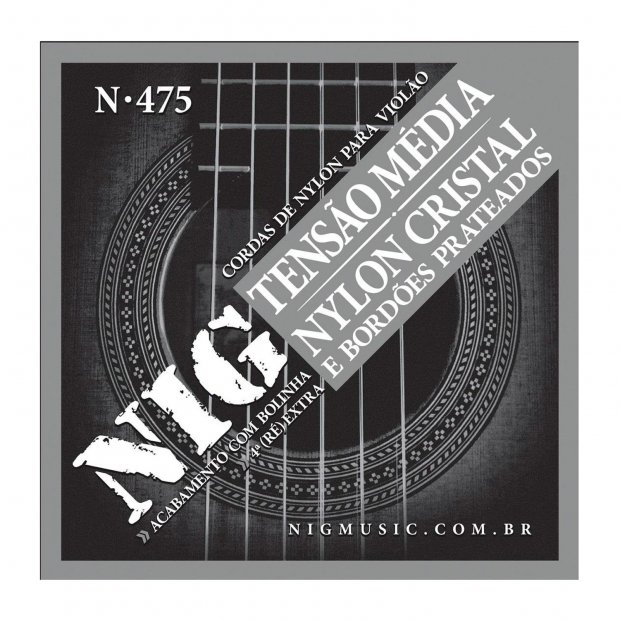 ENCORDOAMENTO VIOLAO N475 NYLON CRISTAL TENSAO MEDIA NIG