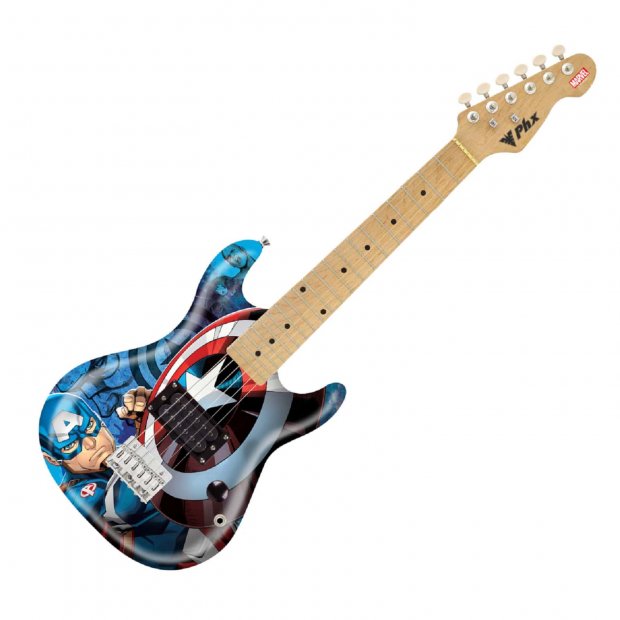 GUITARRA INFANTIL PHX MARVEL CAPITAO AMERICA GMC-K2