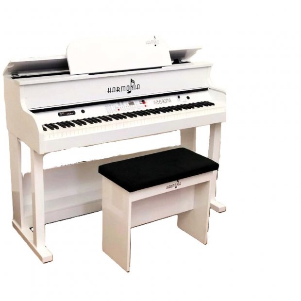 PIANO DIGITAL HARMONIA HS88 ROMA BRANCO BRILHO