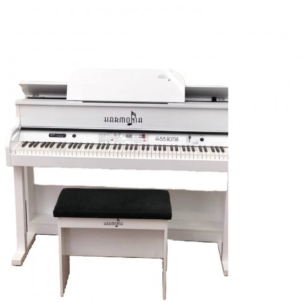 PIANO DIGITAL HARMONIA HS88 ROMA BRANCO BRILHO